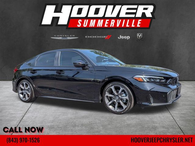 Crystal Black Pearl 2025 Honda Civic Hybrid Hatchback Front-Wheel Drive Continuously Variable Transmission