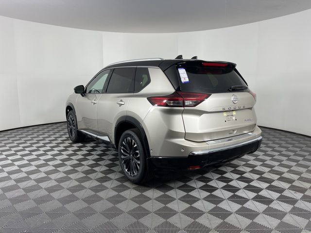 2025 Champagne Silver Metallic/Super Black Nissan Rogue Platinum FWD SUV