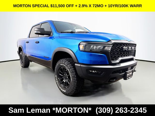 Hydro Blue Pearlcoat 2026 RAM 1500 Rebel Crew Cab 4WD Pickup Truck Four-Wheel Drive 8-Speed Automatic