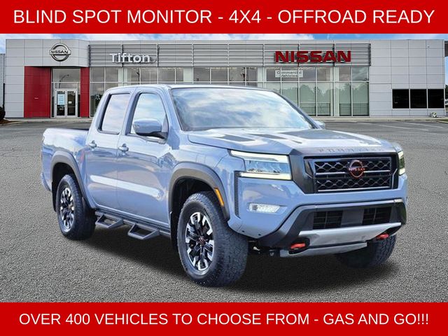 Boulder Gray 2024 Nissan Frontier PRO-4X Crew Cab 4WD Pickup Truck Four-Wheel Drive 9-Speed Automatic Overdrive