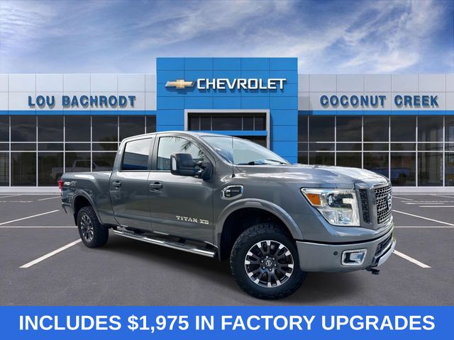 Gray (Gun Metallic) 2019 Nissan Titan Pickup Truck Four-Wheel Drive 6-Speed Automatic