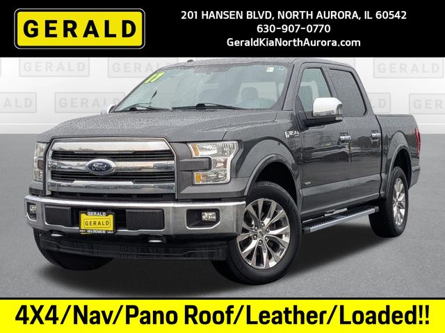 Gray (Magnetic) 2017 Ford F-150 Lariat SuperCrew 4WD Pickup Truck Four-Wheel Drive Automatic