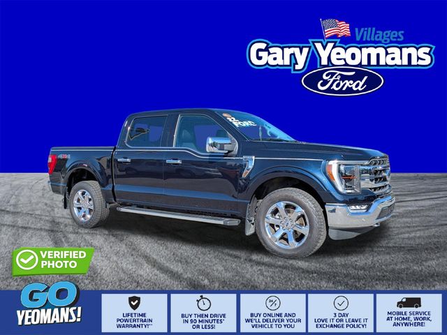 Antimatter Blue Metallic 2022 Ford F-150 Lariat SuperCrew 4WD Pickup Truck Four-Wheel Drive Automatic