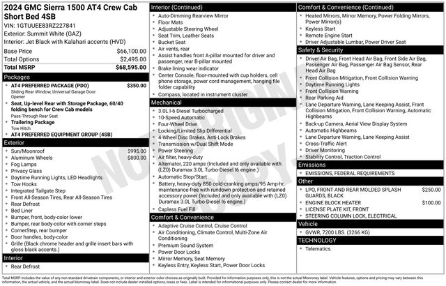 Used 2024 GMC Sierra 1500 AT4 with VIN 1GTUUEE83RZ227841 for sale in Grove City, OH