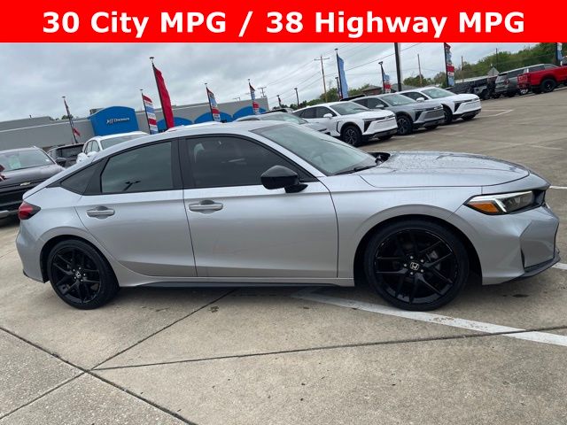 Solar Silver Metallic 2025 Honda Civic Hatchback Sport FWD Hatchback Front-Wheel Drive Continuously Variable Transmission