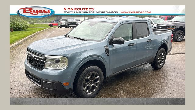 Blue (Azure Gray Metallic Tri-Coat) 2024 Ford Maverick XLT SuperCrew AWD Pickup Truck All-Wheel Drive 8-Speed Automatic