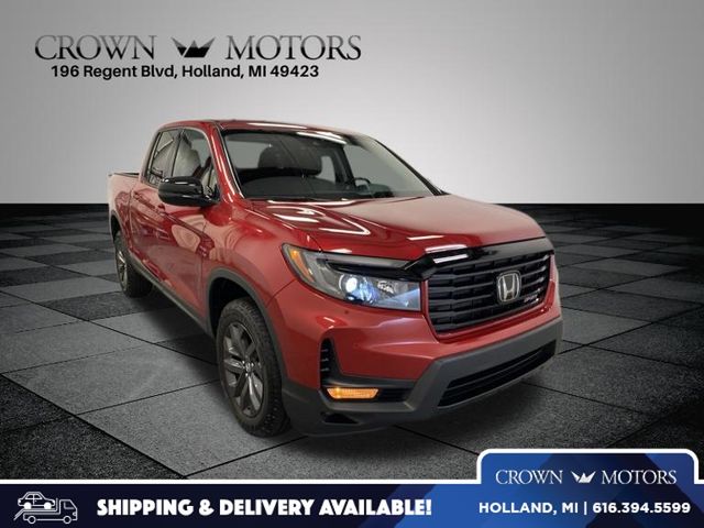 Radiant Red Metallic II 2023 Honda Ridgeline Sport AWD Pickup Truck All-Wheel Drive 9-Speed Automatic