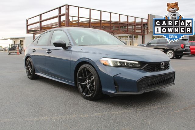 Blue 2025 Honda Civic Sport FWD Sedan Front-Wheel Drive Continuously Variable Transmission