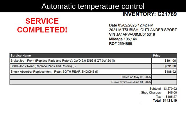 Used 2021 Mitsubishi Outlander Sport For Sale in Grove City, OH
