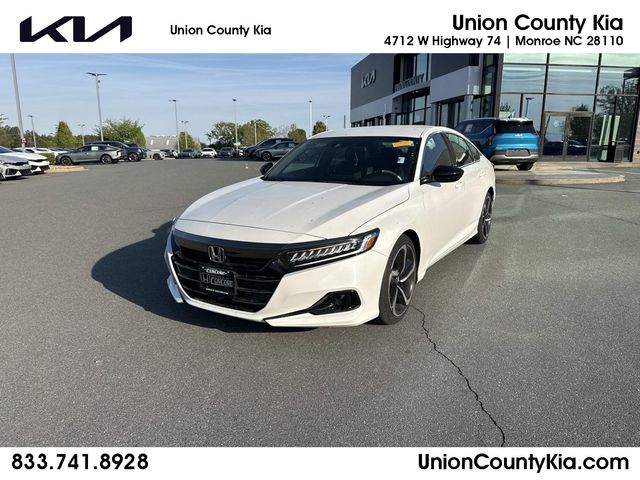 Platinum White 2022 Honda Accord Sport FWD Sedan Front-Wheel Drive Continuously Variable Transmission