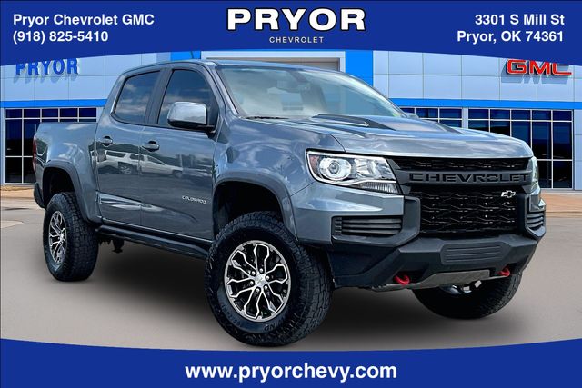 Gray (Satin Steel Metallic) 2022 Chevrolet Colorado Pickup Truck Four-Wheel Drive 8-Speed Automatic