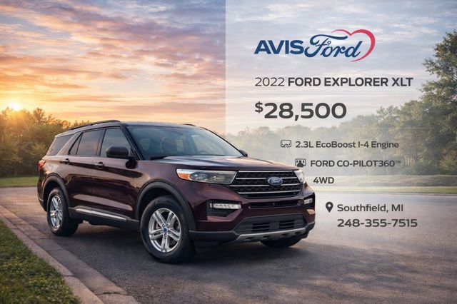 Jewel Red Metallic Tinted Clearcoat 2022 Ford Explorer XLT AWD SUV / Crossover All-Wheel Drive Automatic