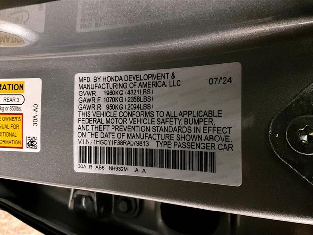 2024 Honda Accord EX Silver at Honda North