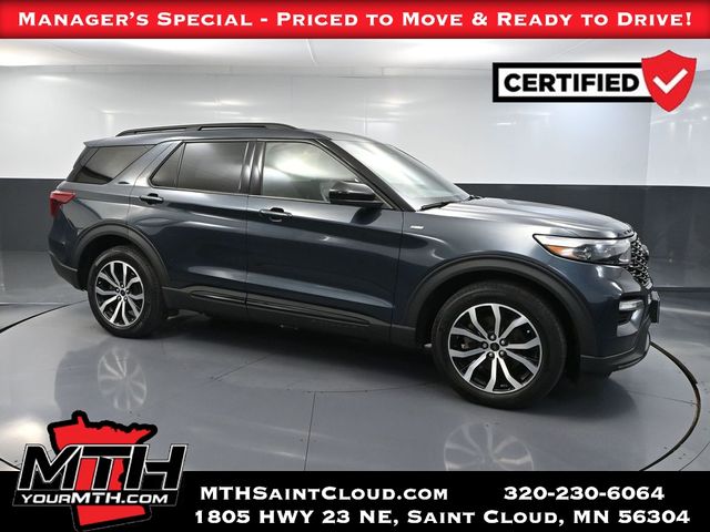 Stone Blue Metallic 2022 Ford Explorer ST-Line AWD SUV / Crossover All-Wheel Drive Automatic