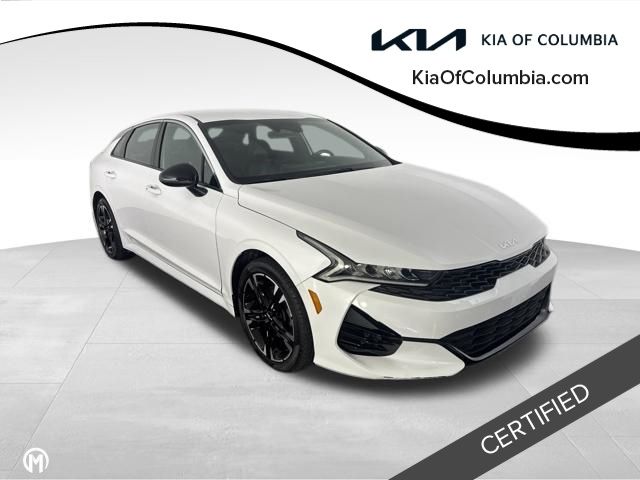 Glacial White Pearl 2022 Kia K5 Sedan Front-Wheel Drive 8-Speed Automatic