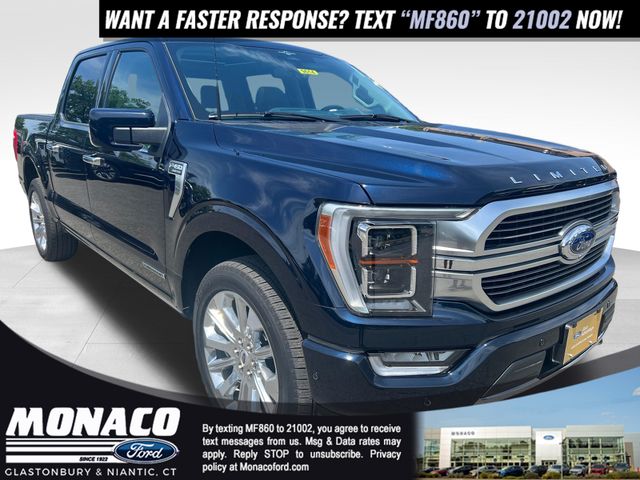 Blue Metallic 2023 Ford F-150 Limited SuperCrew 4WD Pickup Truck Four-Wheel Drive Automatic
