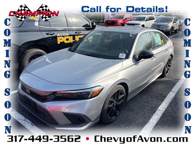 Silver 2024 Honda Civic Sport FWD Sedan Front-Wheel Drive Continuously Variable Transmission