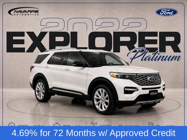 White Metallic 2022 Ford Explorer Hybrid SUV / Crossover All-Wheel Drive Automatic