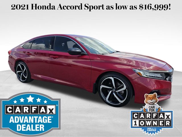 Radiant Red Metallic 2021 Honda Accord Sport FWD Sedan Front-Wheel Drive Continuously Variable Transmission
