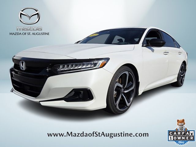 White 2022 Honda Accord Sport FWD Sedan Front-Wheel Drive Continuously Variable Transmission