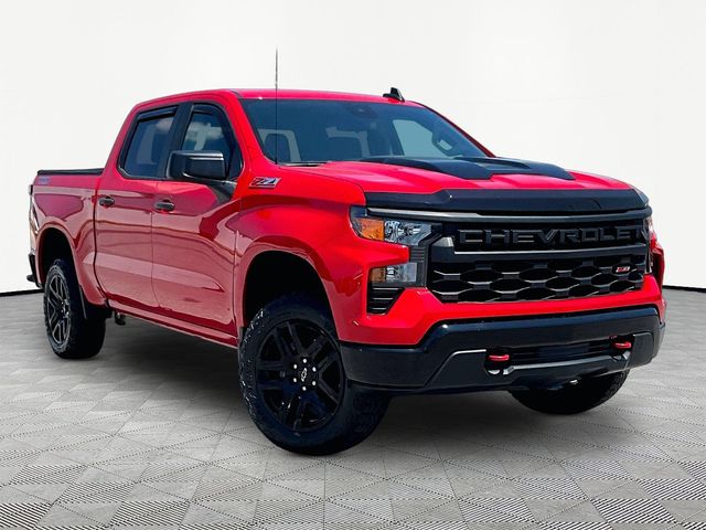 Red 2023 Chevrolet Silverado 1500 Custom Trail Boss Crew Cab 4WD Pickup Truck Four-Wheel Drive Automatic