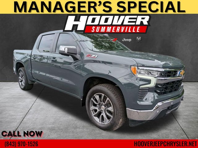 Cypress Gray 2025 Chevrolet Silverado 1500 LT Crew Cab 4WD Pickup Truck Four-Wheel Drive Automatic