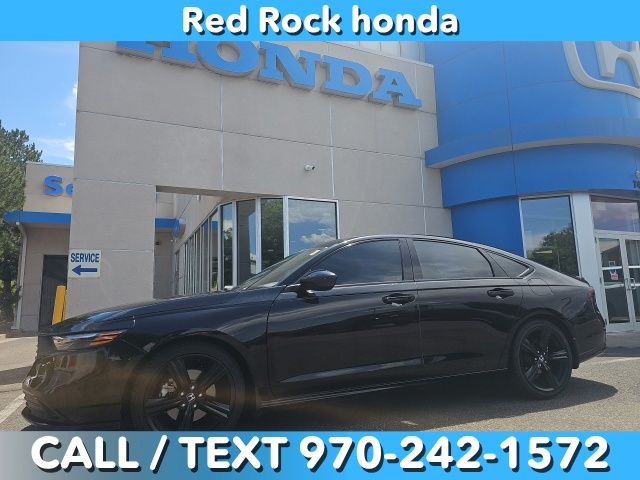 Black 2023 Honda Accord Hybrid Sedan Front-Wheel Drive Continuously Variable Transmission