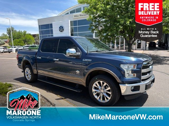 Blue 2015 Ford F-150 Pickup Truck Four-Wheel Drive 6-Speed Automatic