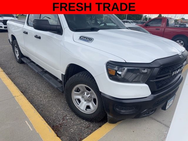 Bright White Clearcoat 2023 RAM 1500 Tradesman Quad Cab 4WD Pickup Truck Four-Wheel Drive 8-Speed Automatic