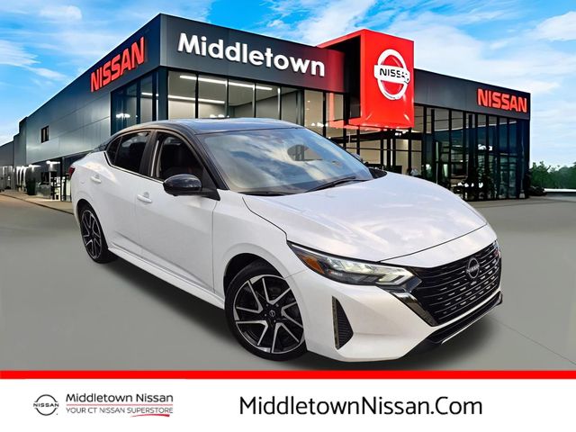 Aspen White Tricoat/Super Black 2024 Nissan Sentra Sedan Front-Wheel Drive Continuously Variable Transmission