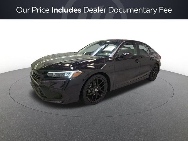 Black 2023 Honda Civic Sedan Front-Wheel Drive Continuously Variable Transmission