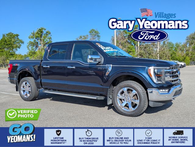 Antimatter Blue Metallic 2022 Ford F-150 Lariat SuperCrew 4WD Pickup Truck Four-Wheel Drive Automatic