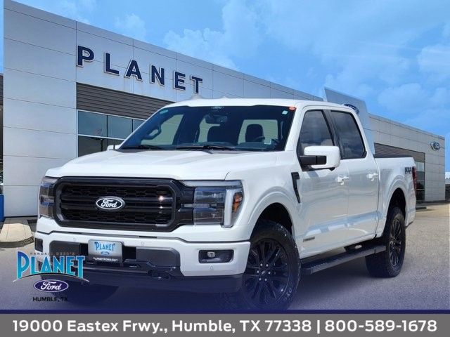 White Metallic 2025 Ford F-150 Lariat SuperCrew 4WD Pickup Truck Four-Wheel Drive Automatic