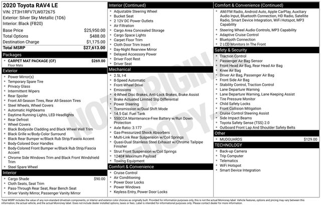 used 2020 Toyota RAV4 car, priced at $25,399