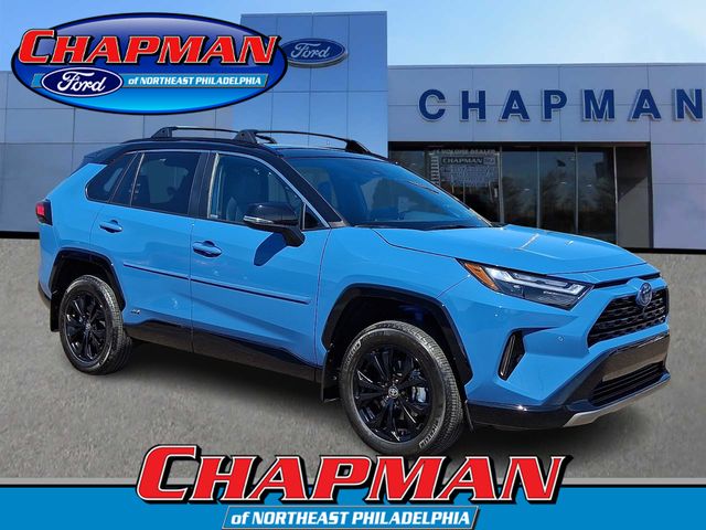 Cavalry Blue/Midnight Black Metallic 2024 Toyota RAV4 Hybrid XSE AWD SUV / Crossover All-Wheel Drive Continuously Variable Transmission