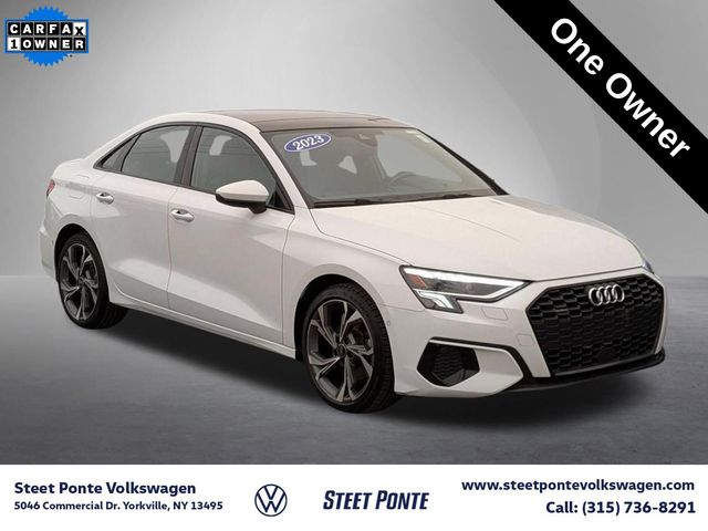 Glacier White 2023 Audi A3 Sedan All-Wheel Drive 7-Speed Automatic