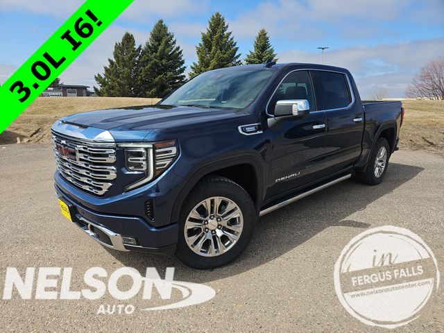 Pacific Blue Metallic 2022 GMC Sierra 1500 Denali Crew Cab 4WD Pickup Truck Four-Wheel Drive Automatic