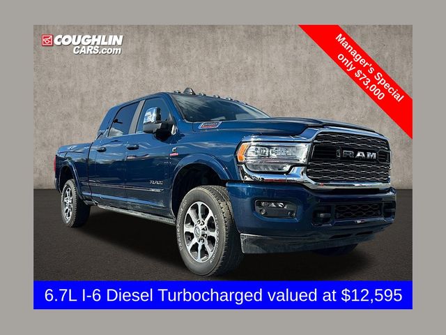 Patriot Blue Pearlcoat 2024 RAM 3500 Pickup Truck Four-Wheel Drive 6-Speed Automatic