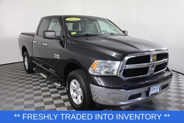 Brilliant Black Crystal Pearlcoat 2018 RAM 1500 SLT Quad Cab 4WD Pickup Truck Four-Wheel Drive 8-Speed Automatic