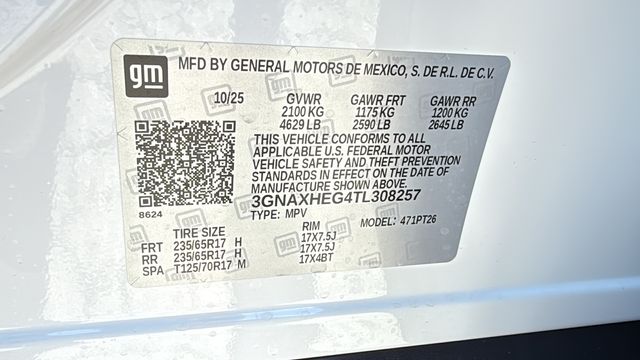 new 2026 Chevrolet Equinox car, priced at $30,820