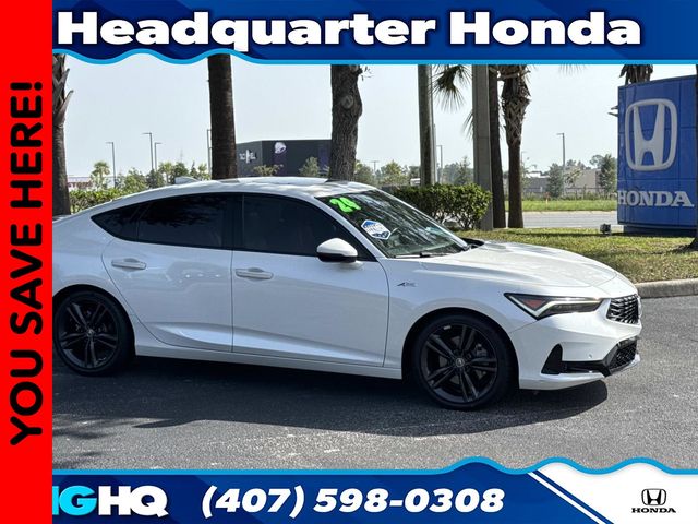 Platinum White 2024 Acura Integra Sedan Front-Wheel Drive Continuously Variable Transmission