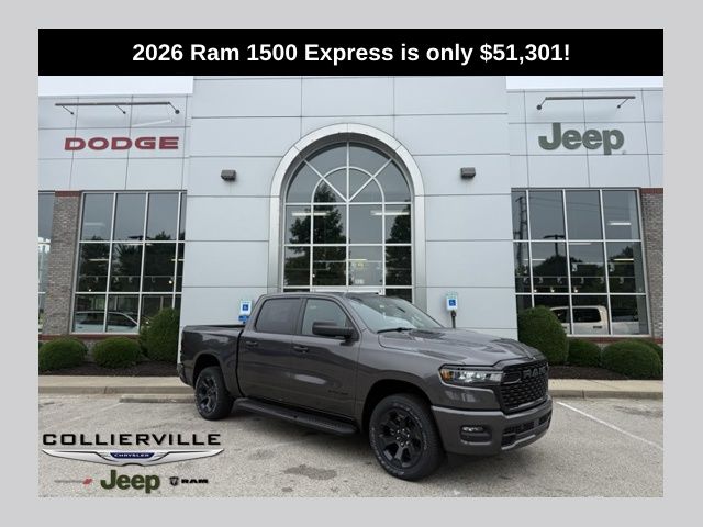 Gray (Granite Crystal Metallic Clearcoat) 2026 RAM 1500 Express Crew Cab 4WD Pickup Truck Four-Wheel Drive 8-Speed Automatic