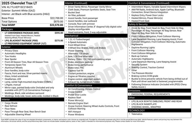 2025 Chevrolet Trax LT photo