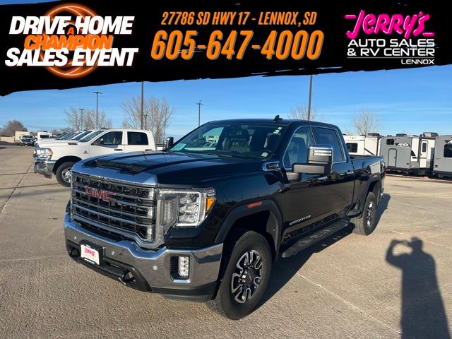 Onyx Black 2021 GMC Sierra 2500HD SLT Crew Cab 4WD Pickup Truck Four-Wheel Drive 6-Speed Automatic