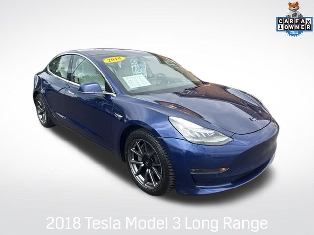 Blue 2018 Tesla Model 3 Sedan All-Wheel Drive 1-Speed Automatic