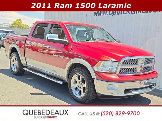 Deep Cherry Red Crystal 2011 RAM 1500 Pickup Truck Four-Wheel Drive 5-Speed Automatic