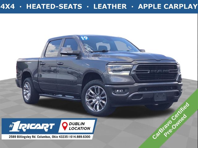 Gray (Granite Crystal Metallic Clearcoat) 2019 RAM 1500 Pickup Truck Four-Wheel Drive 8-Speed Automatic