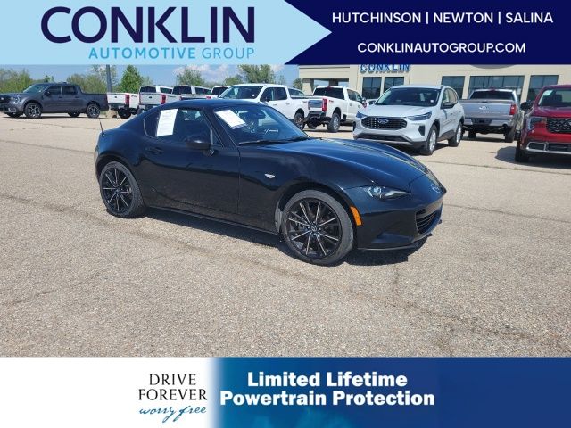 Jet Black 2025 Mazda MX-5 Miata RF Grand Touring RWD Convertible Rear-Wheel Drive 6-Speed Automatic