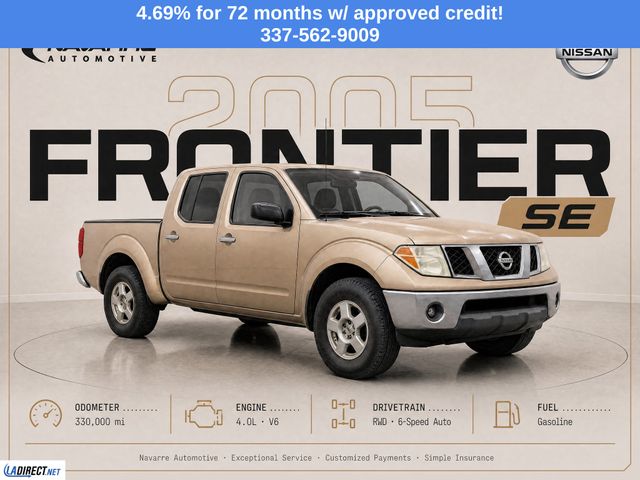 Desert Gold Metallic 2005 Nissan Frontier Pickup Truck Rear-Wheel Drive 6-Speed Manual Overdrive