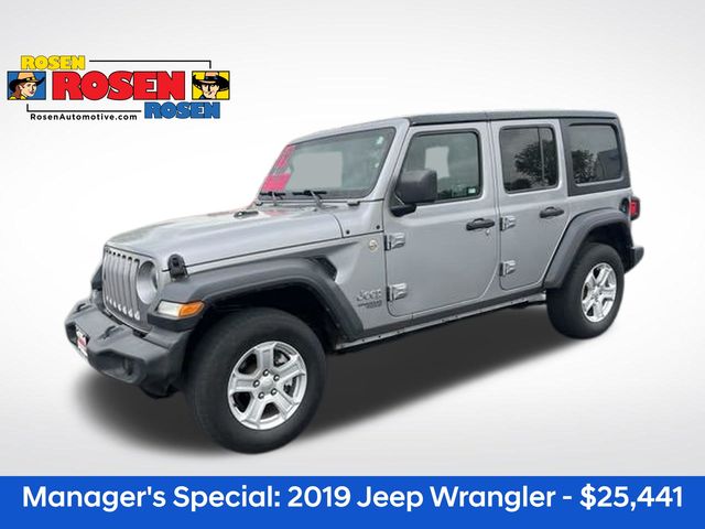 Billet Silver Metallic Clearcoat 2019 Jeep Wrangler Unlimited Sport S 4WD SUV / Crossover Four-Wheel Drive 8-Speed Automatic